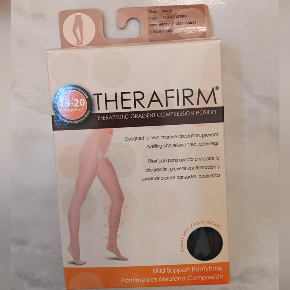 *NEW* Therafirm Compression Pantyhose, Black (women sizes M and XXL)